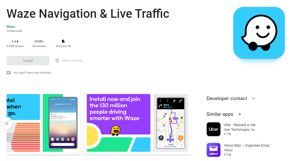 Native App - Waze GPS Navigation App